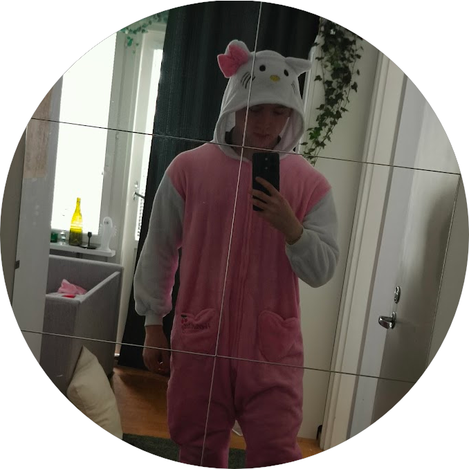 Me in a hello kitty -onesie
